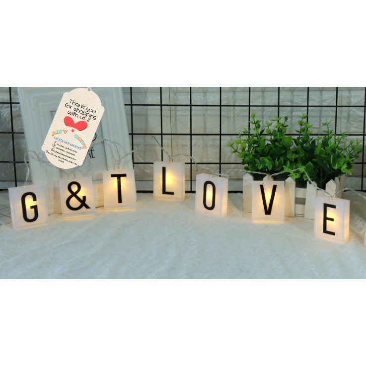 Dây đèn trang trí 20 hình hộp 60 thẻ tên