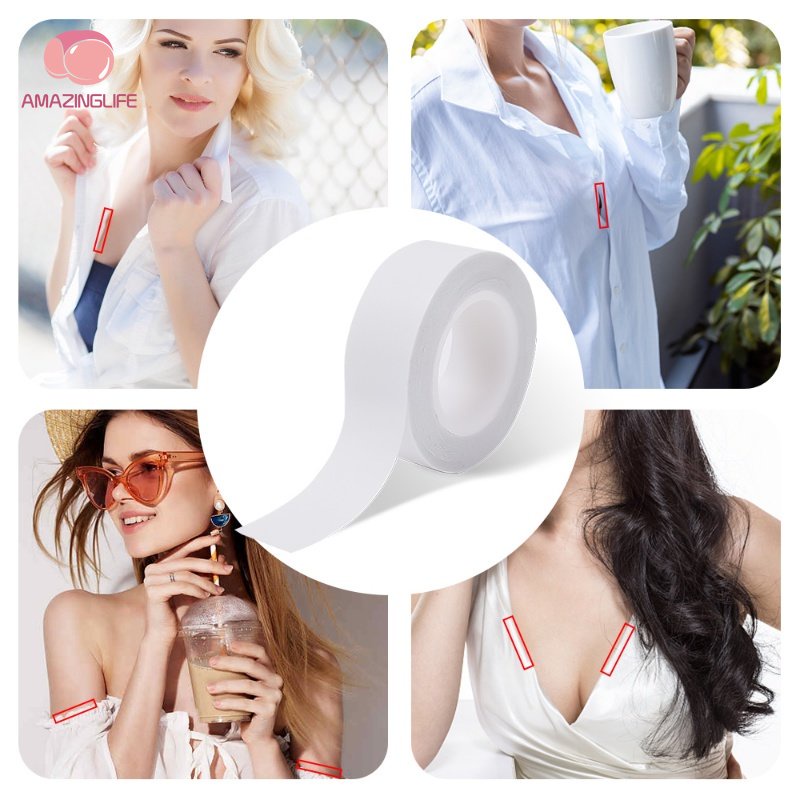 Cuộn Băng Keo Hai Mặt 16mm * 5M Trong Suốt Chống Trượt Cho Áo Ngực / Đầm