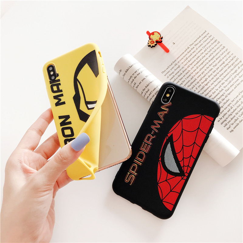 Ốp điện thoại họa tiết Spider-Man Iron Man dành cho iPhone 6 6sPlus 7 8 Plus X XS Max 11 Pro Max