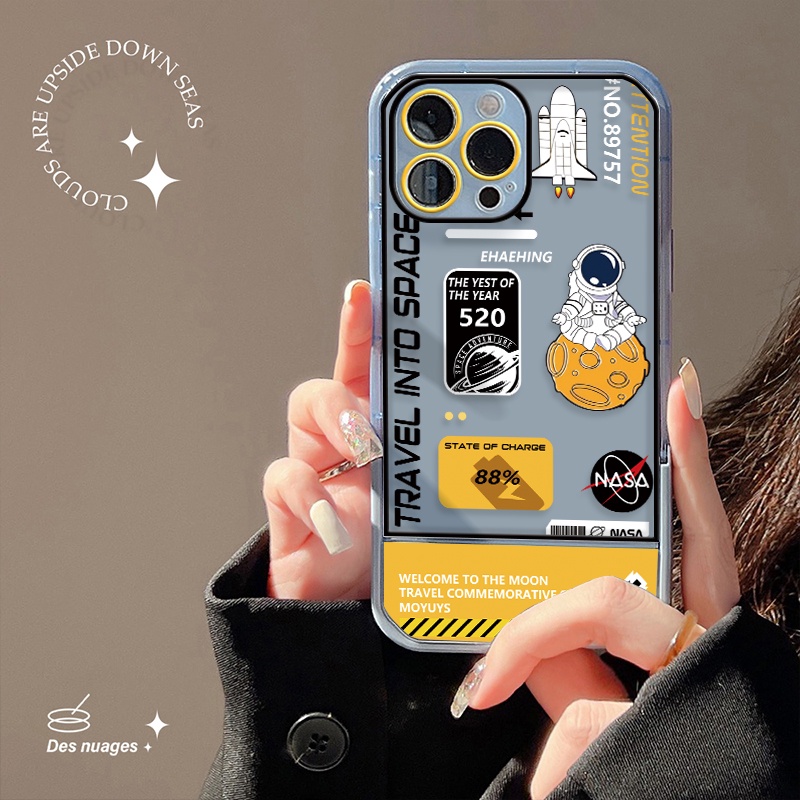 Ốp Điện Thoại Silicon Mềm Chống Sốc Hình Phi Hành Gia Hoạt Hình Cho IPhone 12 11 Pro Max XS X XR 13 Pro 7 8 Plus 6 6S