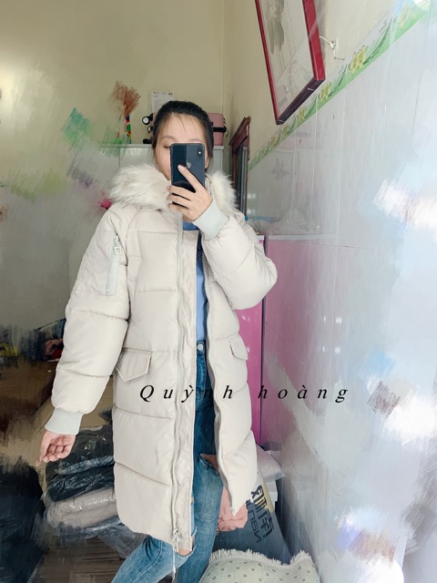 (HÀNG CÓ SẴN)  SALE ÁO KHOÁC PHAO DÁNG DÀI QCCC HÌNH THẬT SHOP CHỤP | BigBuy360 - bigbuy360.vn