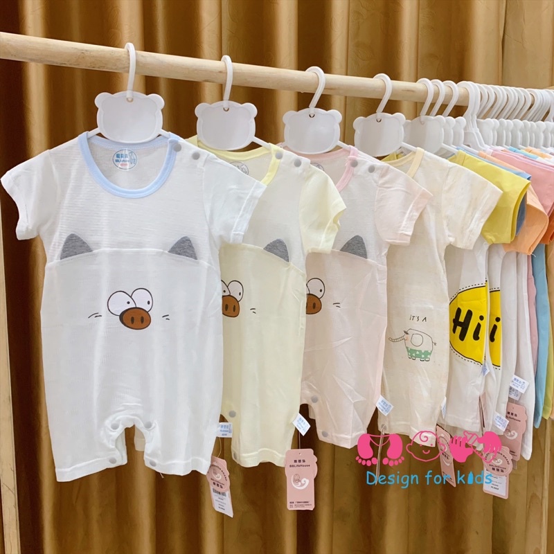 Bodysuit cho bé, bộ body đùi xuất dư vải mỏng mát cho bé trai và bé gái