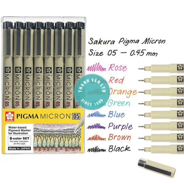 Bút Màu Line Đi Nét Sakura Pigma Micron Color (Chọn màu, size)