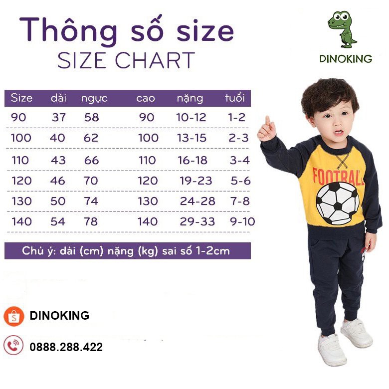 Áo dài tay bé trai DINOKING Áo thu đông cho bé chất thun cotton mềm mịn dày dặn 2-8 tuổi AT01