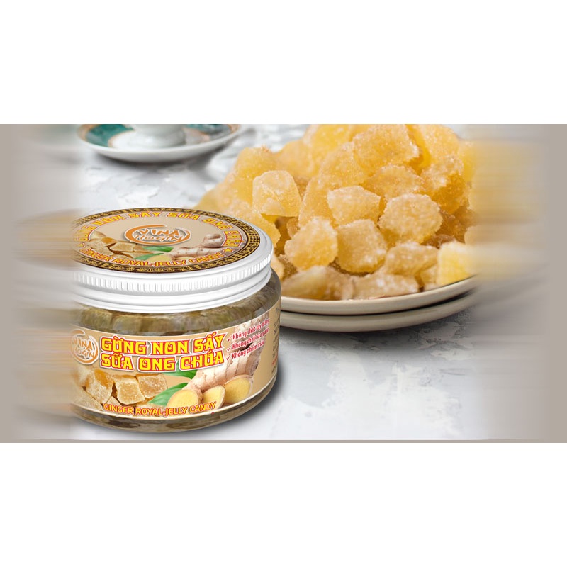 Gừng Non Sấy Sữa ong Chúa Phúc An- Hộp 150g - sản phẩm cao cấp tốt cho sức khoẻ