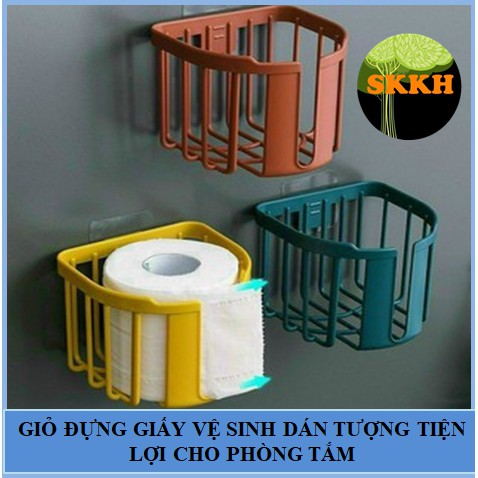 Giỏ Đựng Giấy Vệ Sinh Dán Tường Thuận tiện dễ dàng skkh