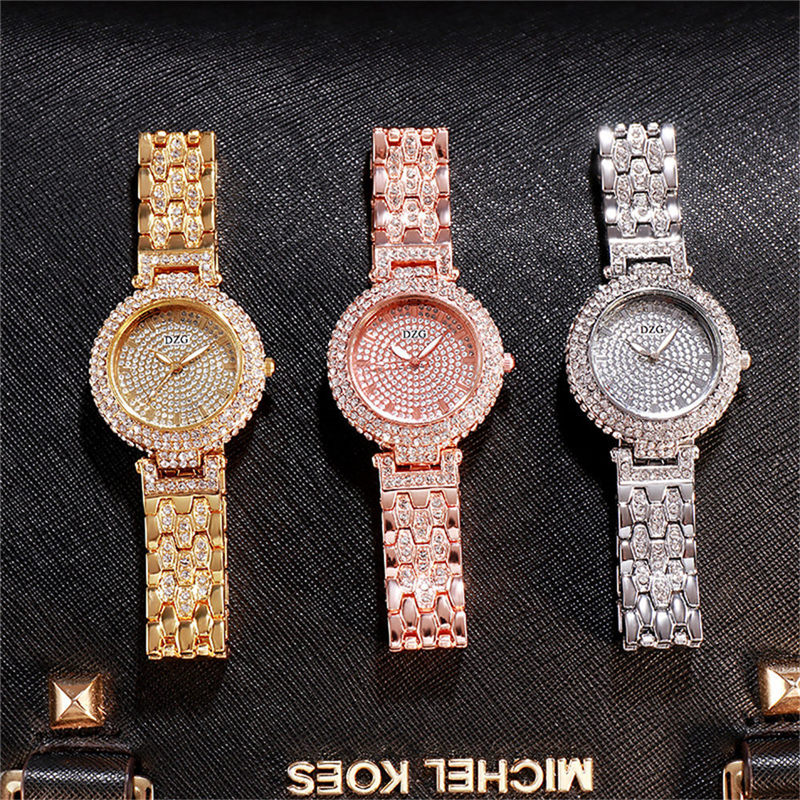 ZOLFA Fashion Stainless Steel Belt Ladies Watches Luxury Starry Sky Rhinestone Womens Quartz Wristwatch Alloy Dress Ladies Watches Đồng hồ nữ