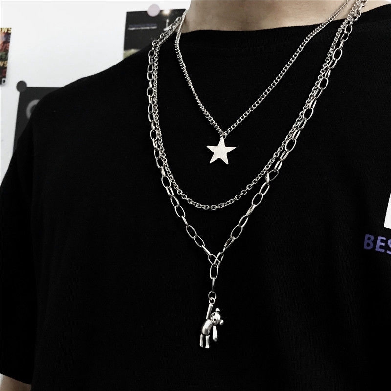 Dây Chuyền Nhiều Lớp Mặt Hình Thỏ Và Ngôi Sao Xinh Xắn 223974 Dây Chuyền Thiết Kế Độc Đáo Phong Cách Harajuku Hàn Quốc Dễ Phối Đồ Cho Nam Và Nữ