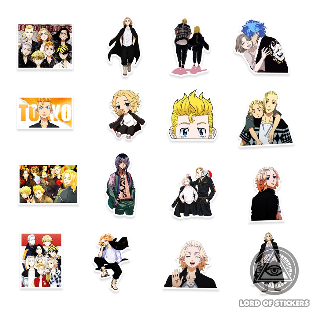 Set 50 Nhãn Dán Tokyo Revengers Sticker Hình Nhân Vật Truyện Tranh Anime Manga Trang Trí Mũ Bảo Hiểm, Điện Thoại, Laptop