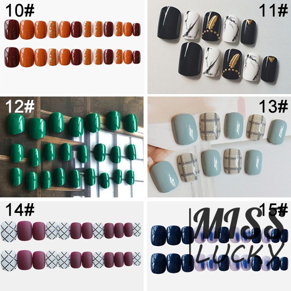 Set 24 Móng Tay Giả Kiểu Dáng Đơn Giản Thời Trang Dành Cho Nữ