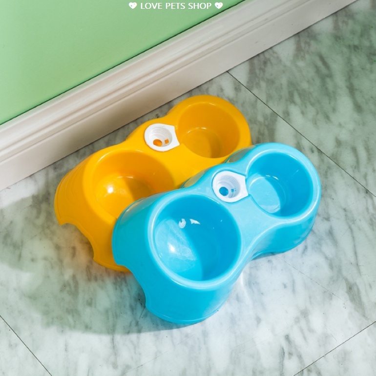 CHÉN ĂN ĐÔI CHO CHÓ MÈO (KÈM BÌNH NƯỚC TỰ ĐỘNG) -  LOVE PETS SHOP