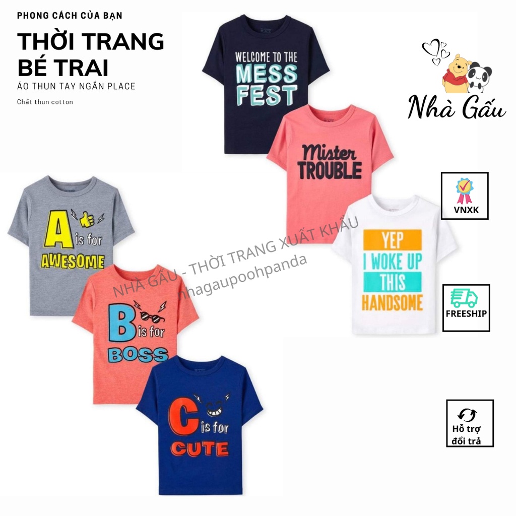 Áo thun bé trai size nhí 1-5 tuổi PLACE