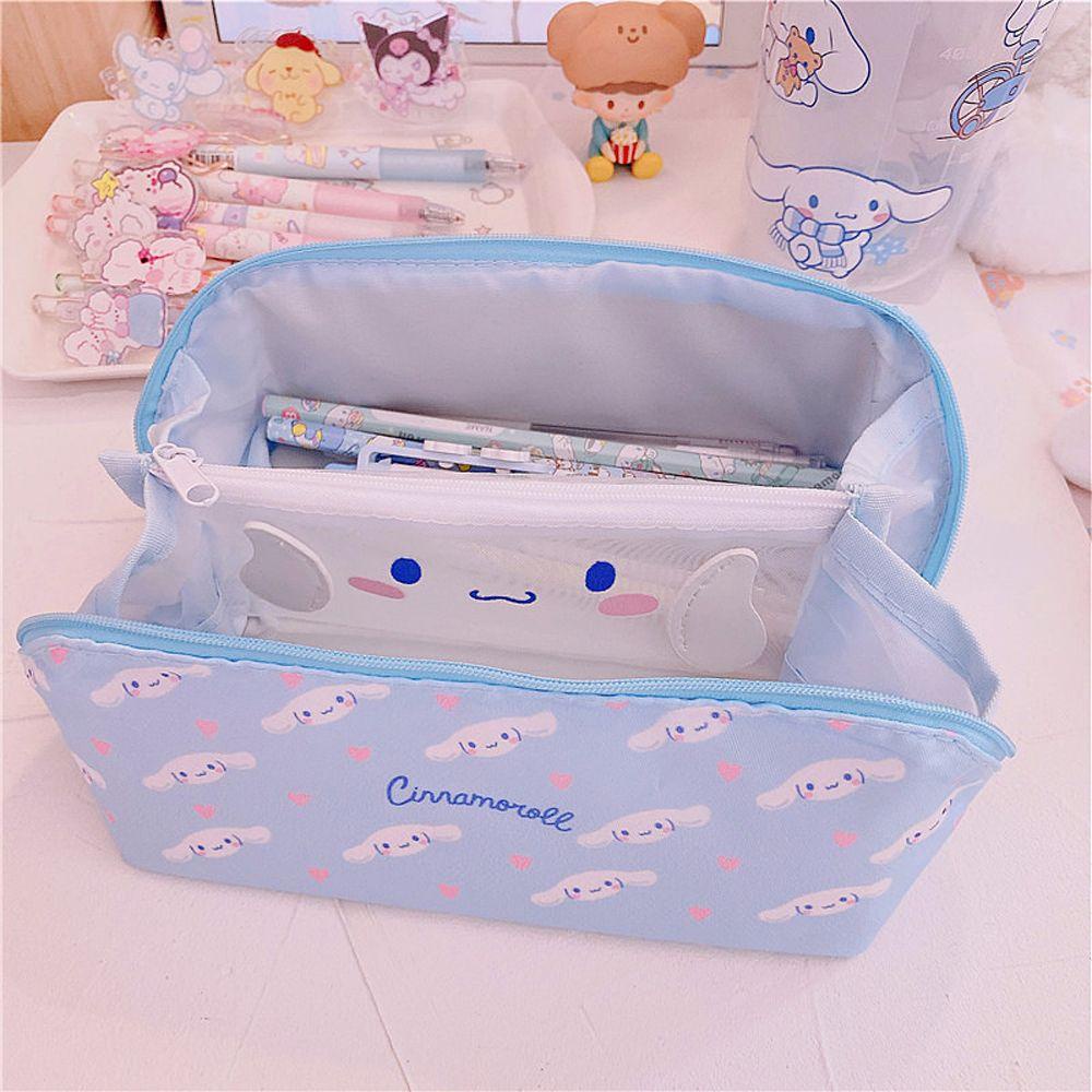 Túi Đựng Bút Chì / Mỹ Phẩm Hai Ngăn Họa Tiết Hoạt Hình Kuromi Melody 1
