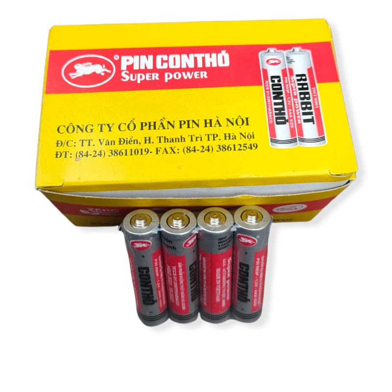 Pin tiểu đũa con Thỏ 3A AAA 1.5V Hộp 40 viên Pin Hà Nội Hàng Việt Nam