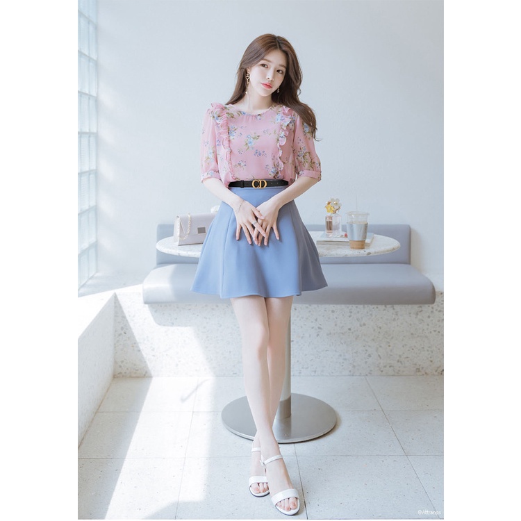 Thắt lưng da màu sáng đơn giản thời trang Hàn Quốc cho nữ