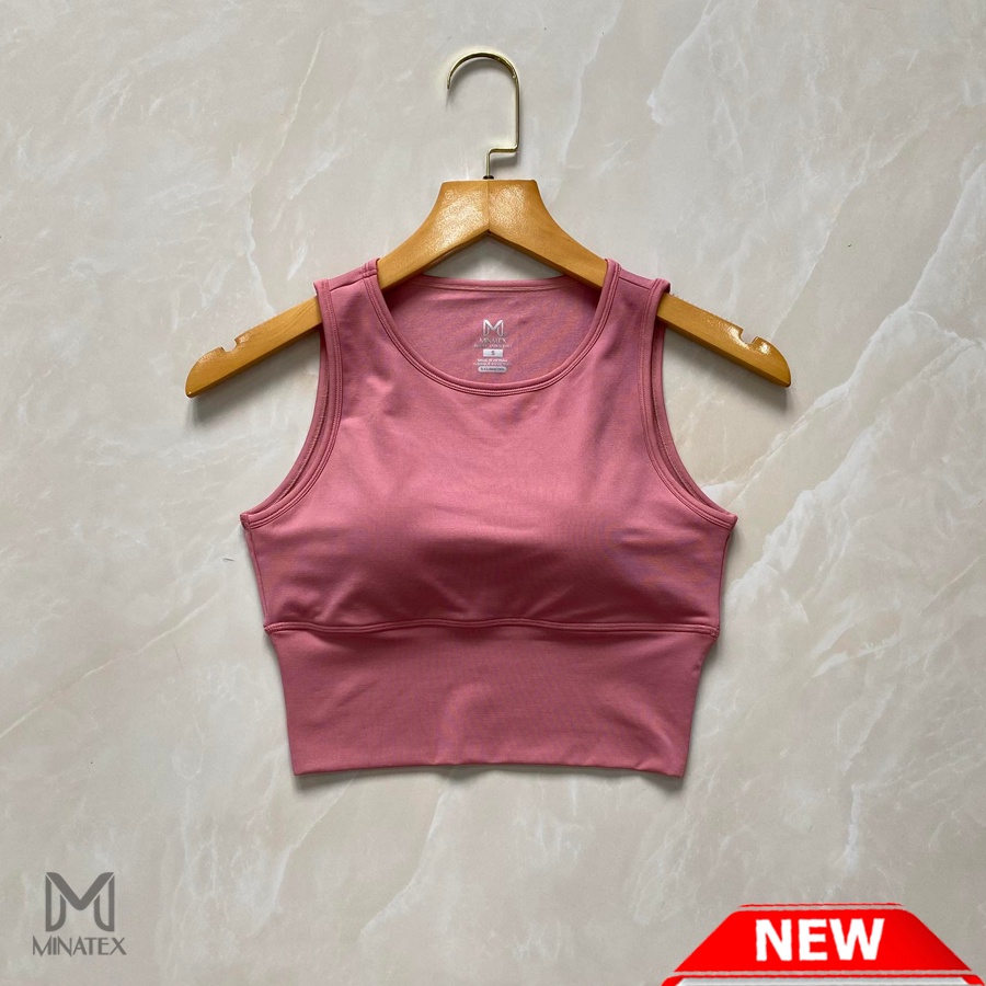 Áo croptop sát nách tập gym, áo bra tập gym yoga, áo ba lỗ croptop kèm đệm mút tiện lợi