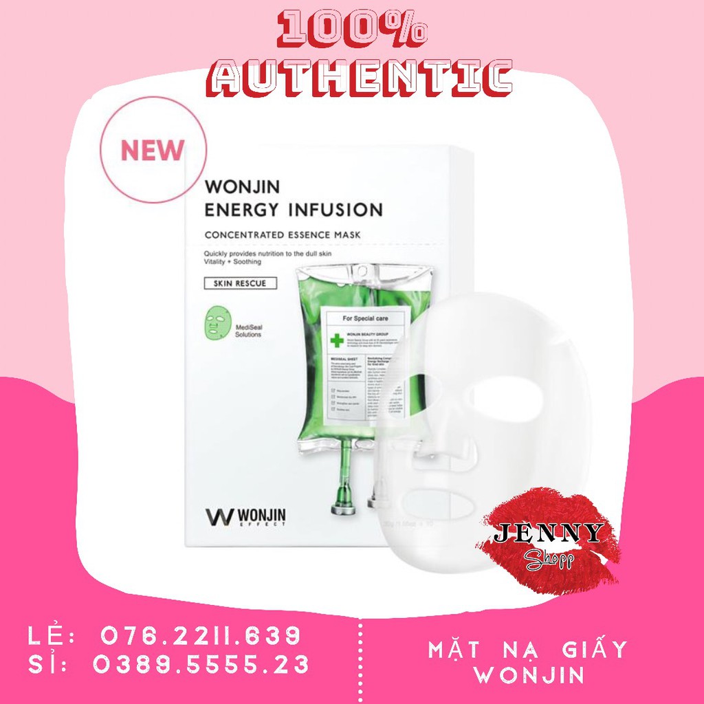 MUA 10 TẶNG 1 SỮA RỬA MẶT - MẶT NẠ GIẤY WONJIN CONCENTRATED ESSENCE MASK