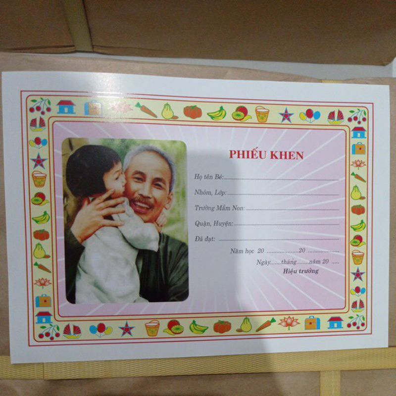 Phiếu khen / phiếu khen mầm non