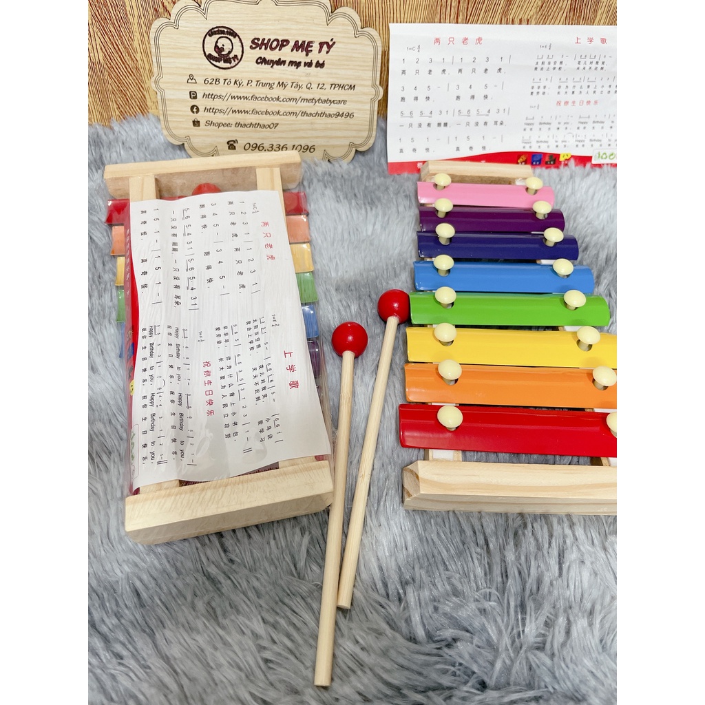 Đồ Chơi Nhạc cụ Đàn Gõ Xylophone 8 Thanh Cho Bé