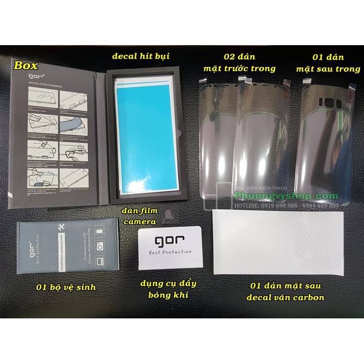 {Sỉ=lẻ} Bộ 4 dán Gor full màn cho Samsung Note10, Note10plus, Note8,Note9,Note20ultra,S10E,S105G,S10 Plus, S7 Edge/s8/s9