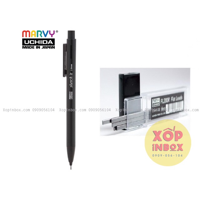 Combo Bút chì kim kèm hộp ngòi Marvy Sketch it 2.0 mm