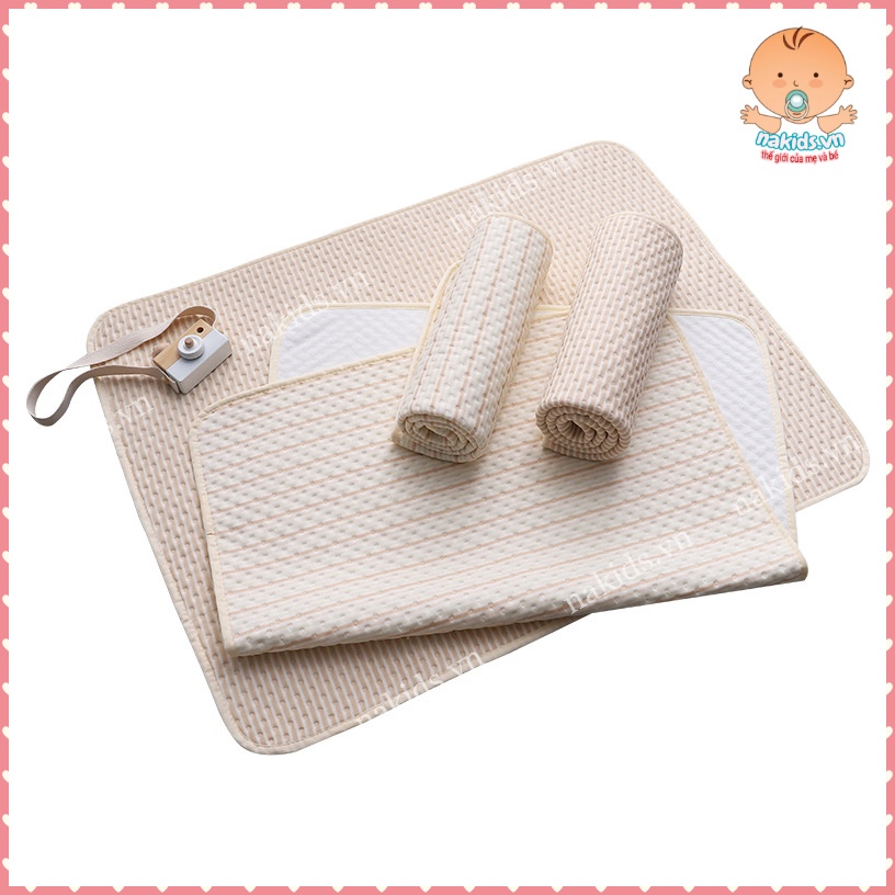 Lót Chống Thấm ORGANIC Cho Bé  KT 70x120cm, 70x90cm, 50x70cm, 30x45cm 100% COTTON HỮU CƠ TỰ NHIÊN Không Chất Tẩy Nhuộm