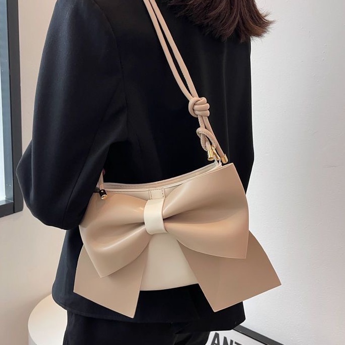 Túi đeo vai, túi xách đeo chéo nữ da mềm phối nơ điệu đà đi chơi dễ thương PK 421