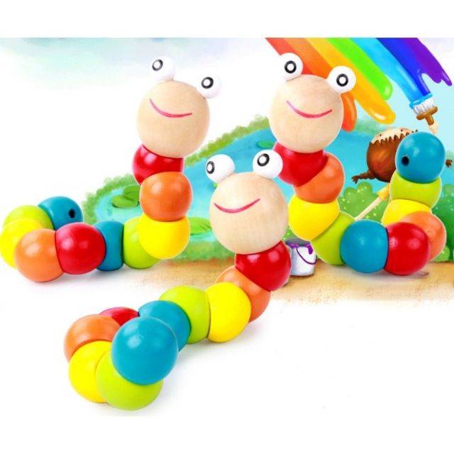 Đồ Chơi Thông Minh] Sâu gỗ nhiều màu cho bé MONTESSORI
