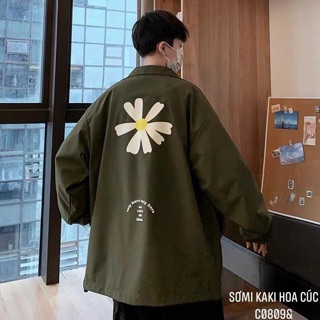 Áo sơmi kaki hoa cúc - c