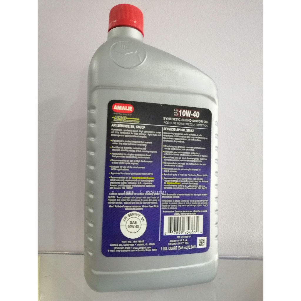 Amalie Pro High Synthetic Blend 10W-40