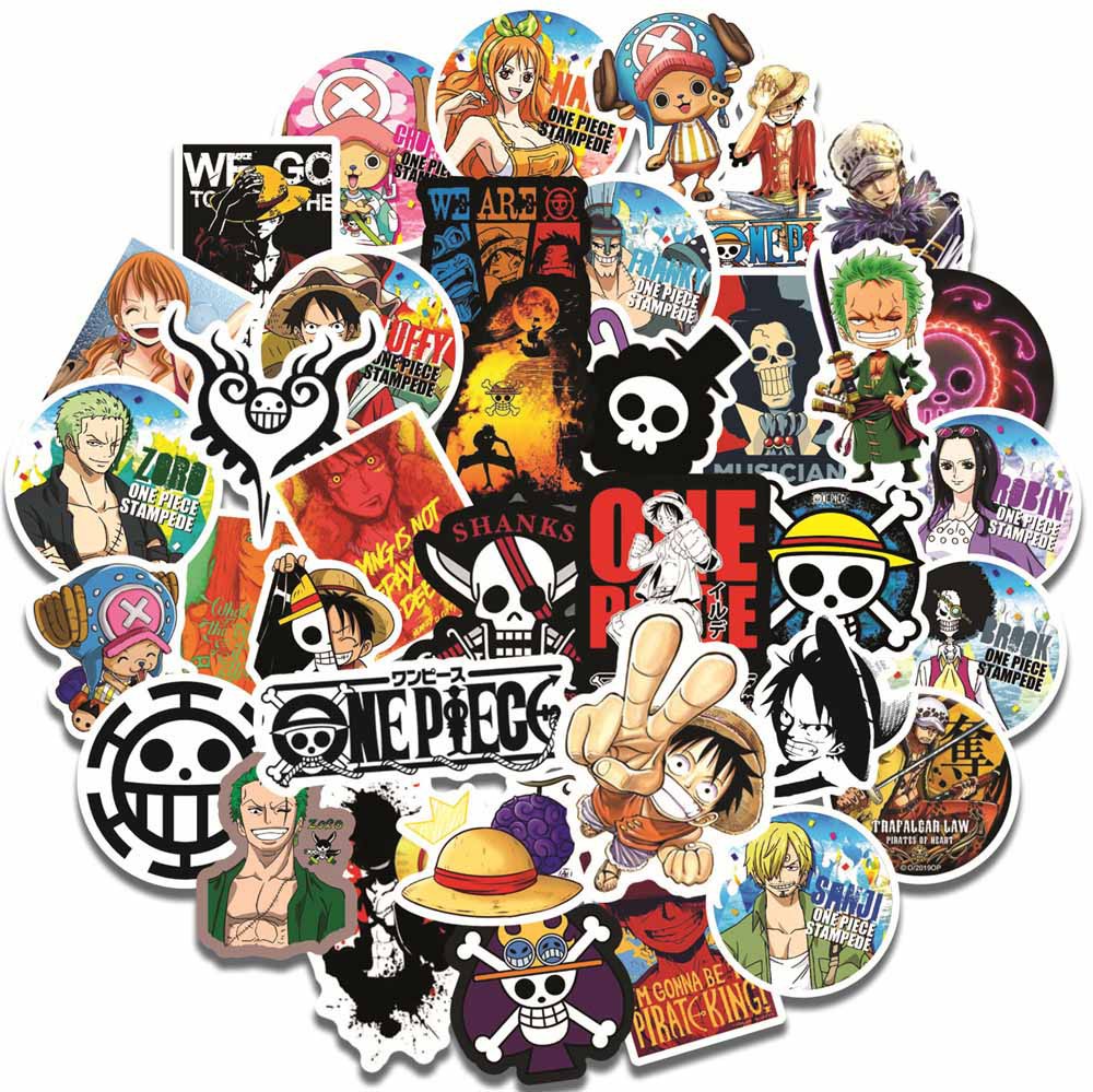 ROBIN Set 10 Nhãn Dán Trang Trí Hình Nhân Vật Phim Hoạt Hình One Piece