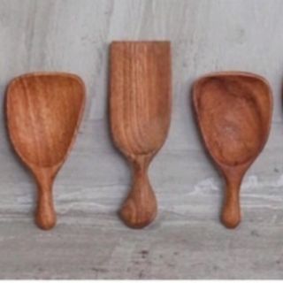 Muỗng xúc ngắn gỗ gõ đỏ - thìa gỗ xúc đạo cụ chụp ảnh decor đồ ăn hấp dẫn