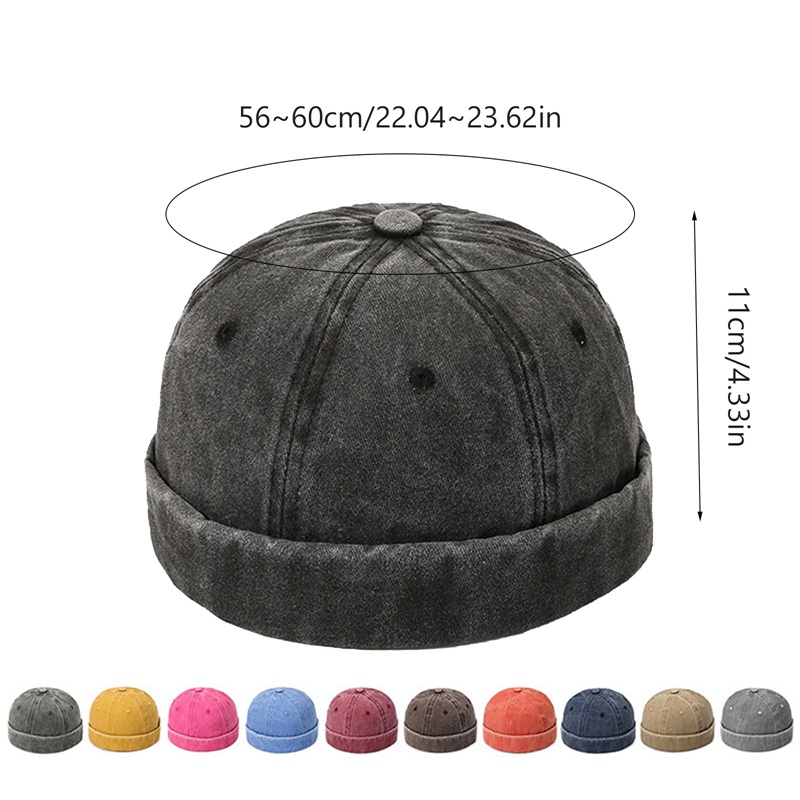 Fancy Mũ Beanie Cotton Không Vành Màu Trơn Cổ Điển Cho Nam