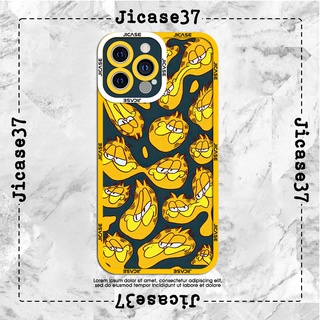 Ốp lưng iphone và samsung xiaomi oppo cạnh vuông Jicase Họa tiết Garfield mèo