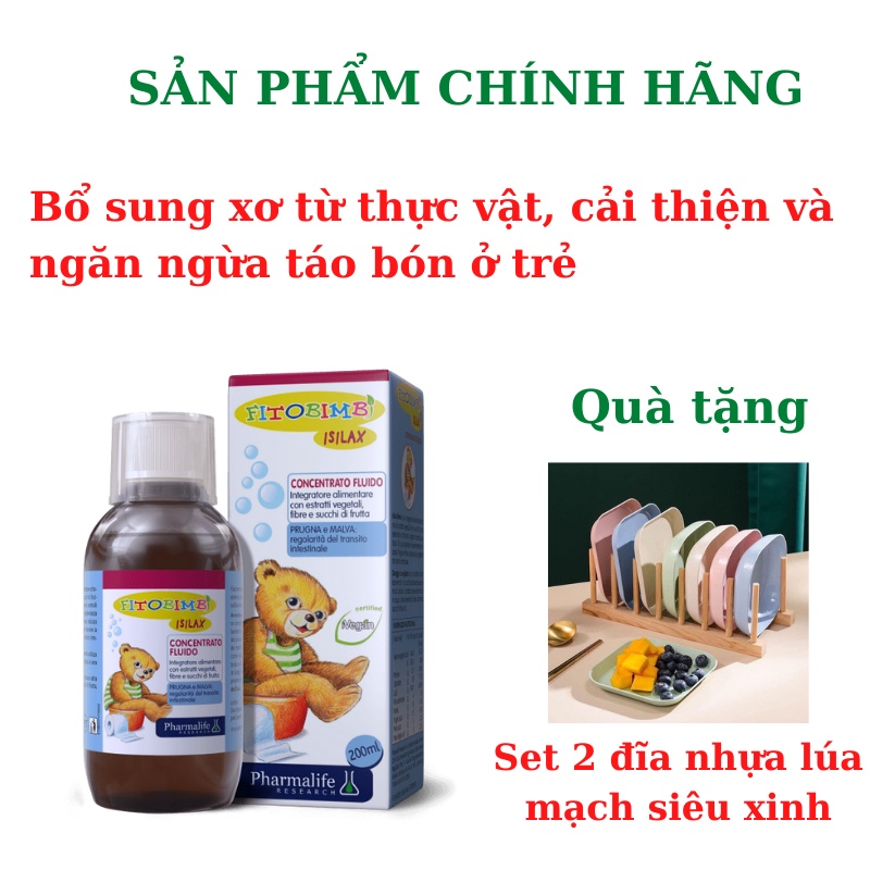 Siro bổ sung xơ hỗ trợ tiêu hoá ngừa táo bón Isilax Bimbi. Lọ 200ml. Nhập khẩu từ Châu Âu