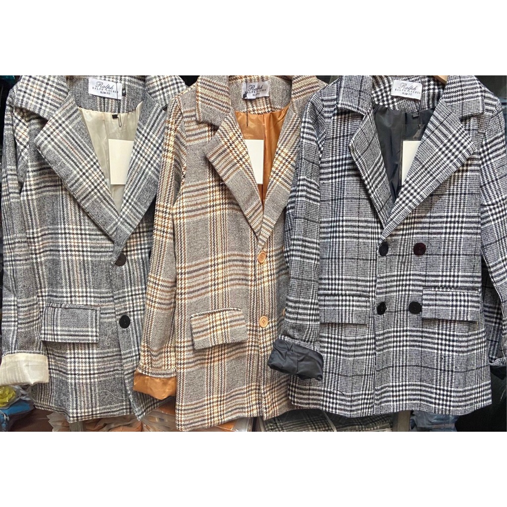 Áo blazer nữ 2 lớp phong cách Hàn Quốc, Áo vest kẻ nữ blazer khoác ngoài đẹp kaca xmin | BigBuy360 - bigbuy360.vn