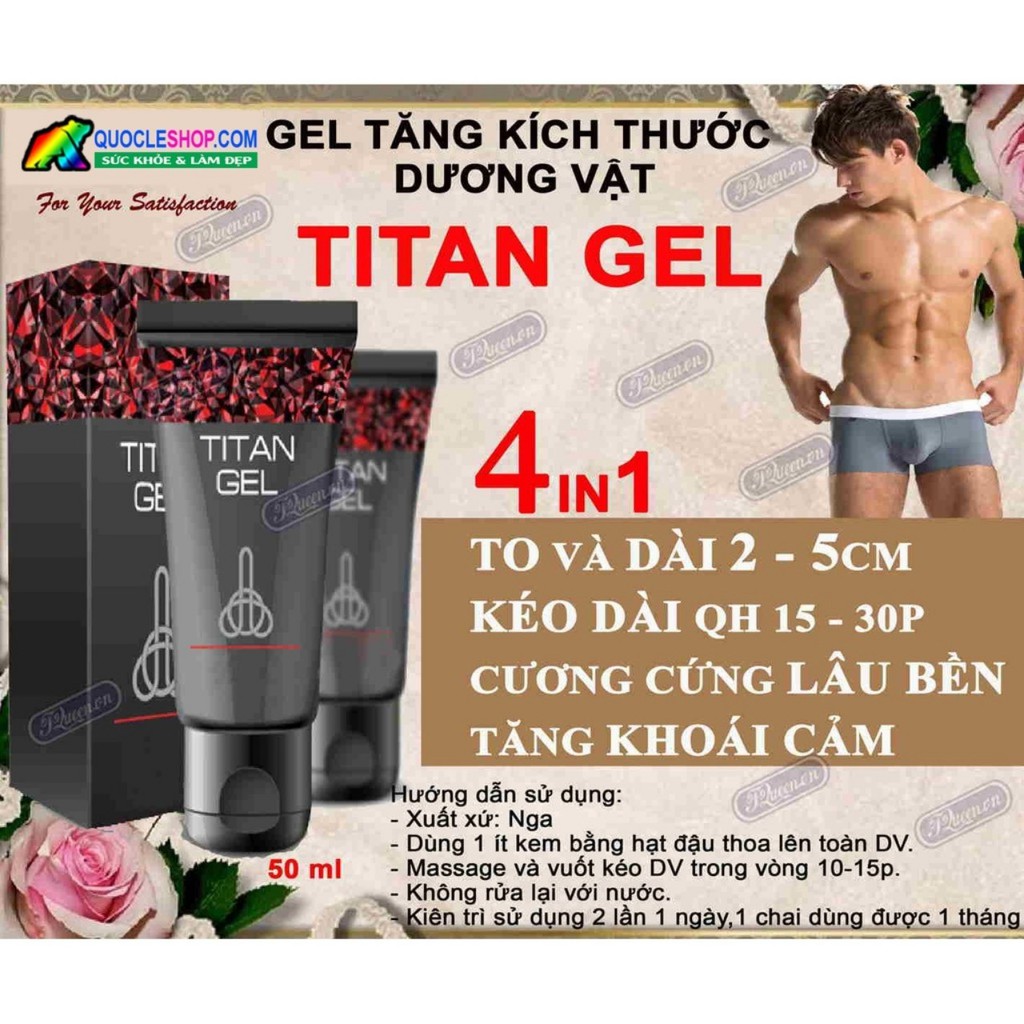 [Hàng Nga] Gel Titan - Gel tăng kích thước dương vật và cương dương, hỗ trợ cho các chàng