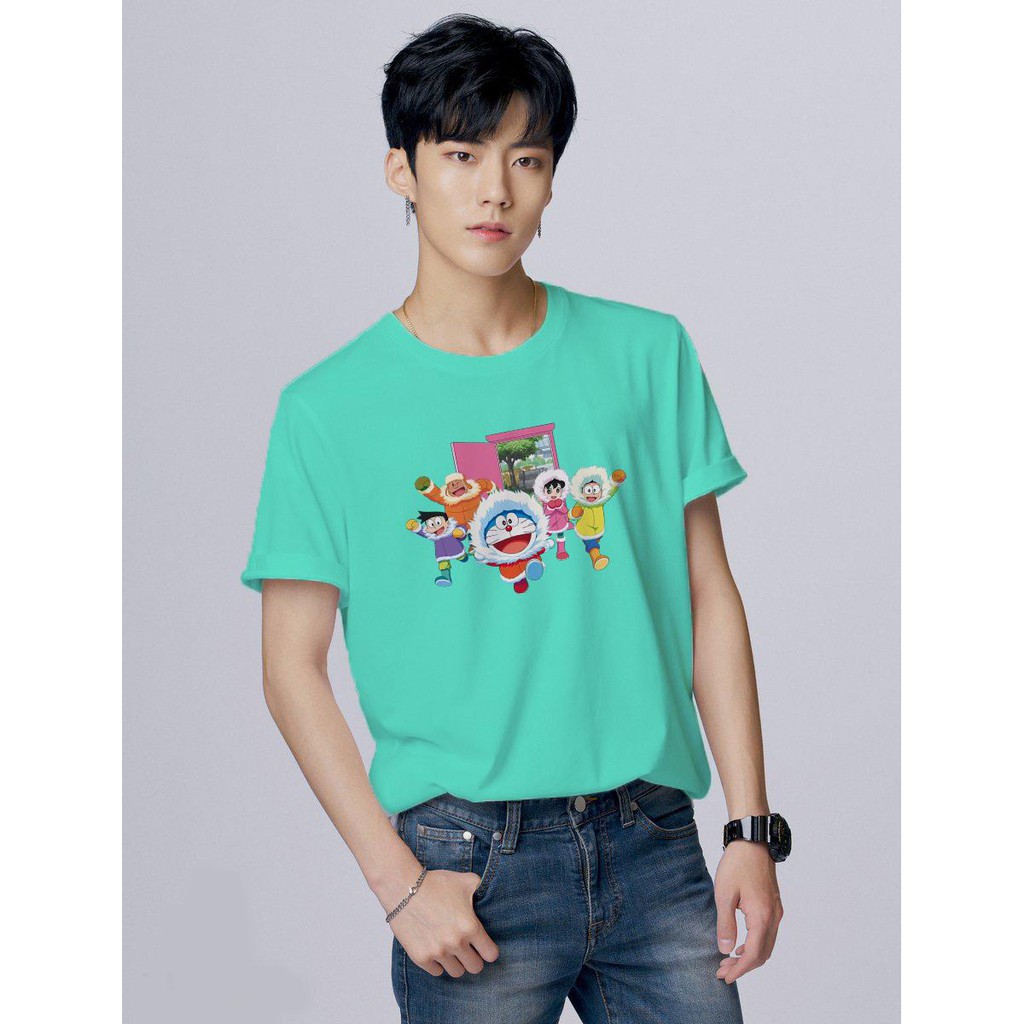 Áo thun Nam in hình Doraemon thám hiểm nam cực - Cotton Thun Phong Cách Cá Tính - Cực Chất Và Đẹp