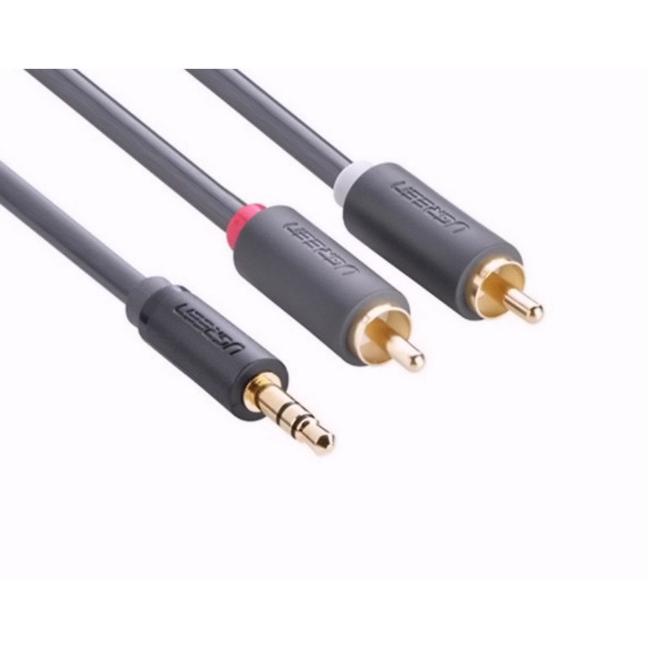 CÁP AUDIO 1 RA 2 RCA (JACK 3.5MM RA 2 ĐẦU HOA SEN) 5M UGREEN 10513 CHÍNH HÃNG