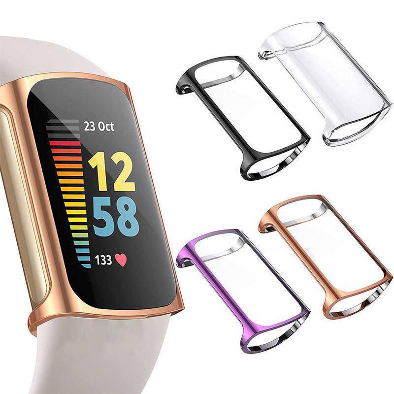 Bảo Vệ Toàn Màn Hình Mạ Vỏ Ốp Lưng Cho Fitbit Charge 5 4 3 TPU Bao Dành Cho Charge5 Charge4/3 Vỏ Bảo