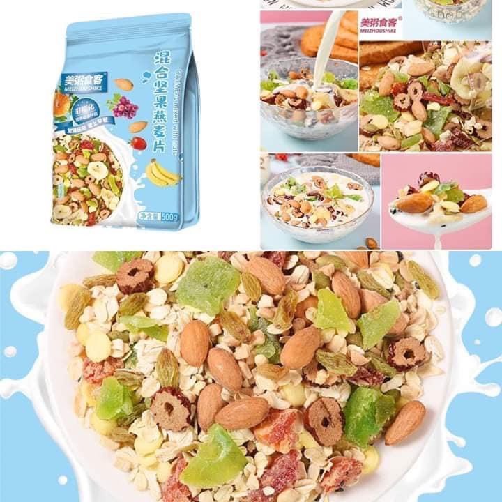 [Hot] Ngũ Cốc Sữa Chua Hoa Quả Ăn Kiêng, giảm cân mix hạt dinh dưỡng 500gr