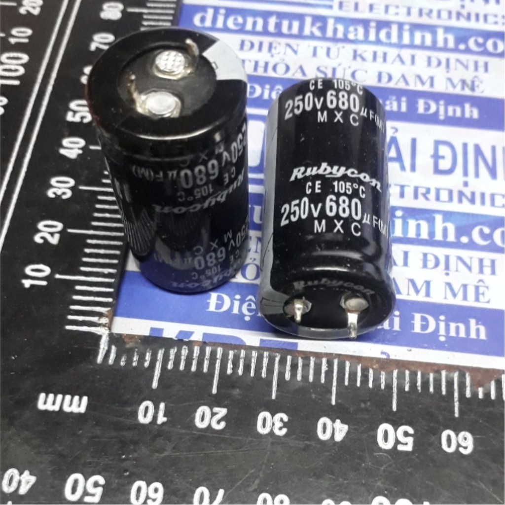 2 con tụ hóa tụ phân cực, tụ sừng 680uF 250V kde4890