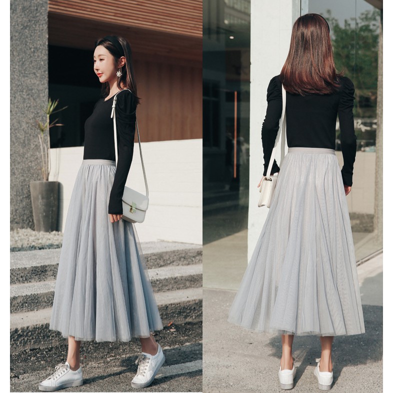 Chân Váy Lưới Xoè Công Chúa Dáng Chữ A Siêu Tôn Dáng - Chân Váy Công Sở Hàng Cao Cấp Dài 83cm - Mã CV133