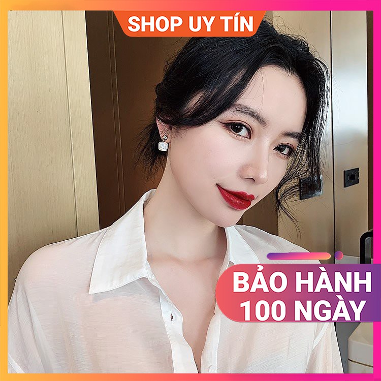 {Cao Cấp} Bông Tai Bạc 925 Cao Cấp - Khuyên Tai Bạc Nữ Đẹp - Hoa Tai Bạc - iLita.vn (ILITABS013)