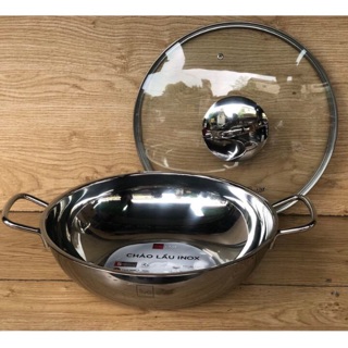 Lẩu 2 quai vung kính 3 đáy Fivestar size 32cm