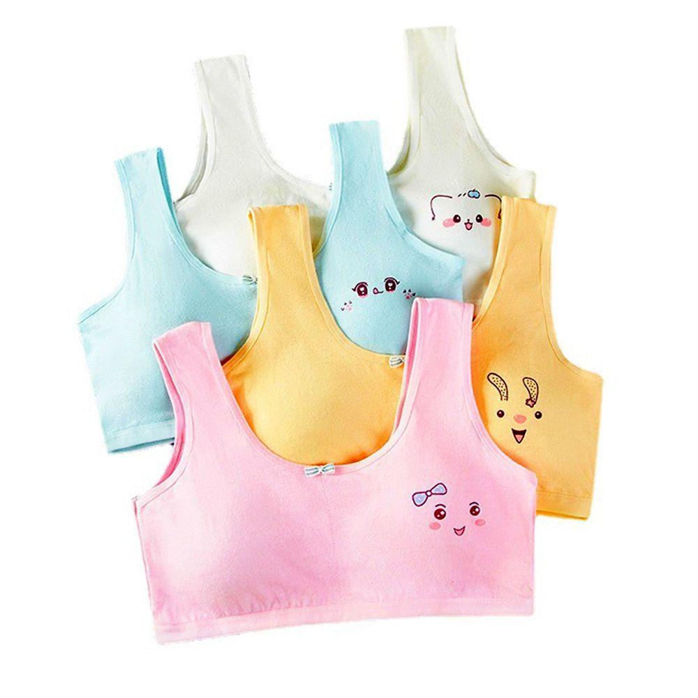 Áo Lót Croptop Vải Cotton Mềm Mại Co Giãn Thoáng Khí Nhiều Màu Sắc Kèm Mút Xốp Dành Cho Bé Gái 8-14 Tuổi