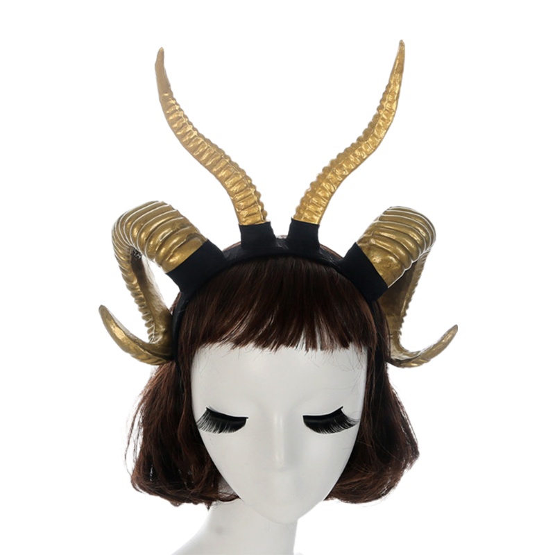 Băng Đô Cài Tóc Hình Sừng Cừu Giả Cho Lễ Halloween