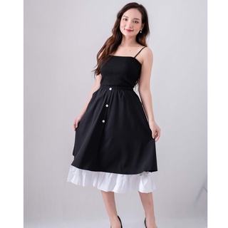 Chân váy dài đen trắng, chân váy nữ phối 2 màu cạp cao ulzzang Hàn Quốc CV11