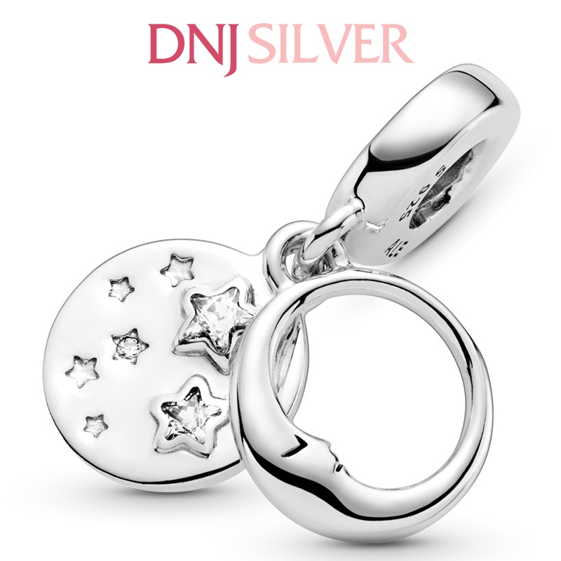 [Hàng cao cấp] Charm bạc 925 cao cấp, hàng chuẩn bạc - Charm Sleeping Moon and Stars thích hợp để mix vòng tay charm