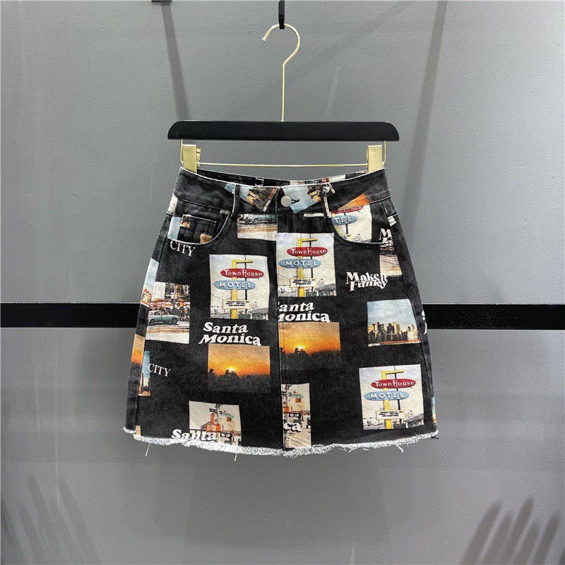 Chân váy jeans chữ A thời trang nữ tính